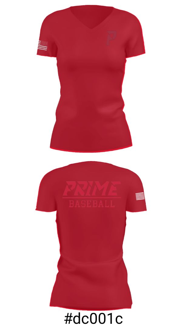 Women's Short Sleeve Vneck Shirt, Prime Baseball, Baseball, Teamtime, Team time, sublimation, custom sports apparel, team uniforms, spirit wear, spiritwear, sports uniforms, custom shirts, team store, custom team store, fundraiser sports, apparel fundraiser