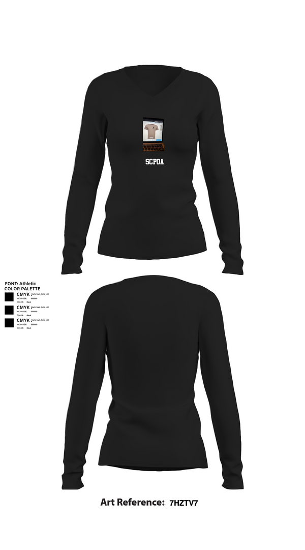 Womens Long Sleeve Vneck Shirt, SCPOA, , Teamtime, Team time, sublimation, custom sports apparel, team uniforms, spirit wear, spiritwear, sports uniforms, custom shirts, team store, custom team store, fundraiser sports, apparel fundraiser