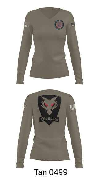 Women's Long Sleeve Vneck Shirt, 1-82nd CAB, Army, Teamtime, Team time, sublimation, custom sports apparel, team uniforms, spirit wear, spiritwear, sports uniforms, custom shirts, team store, custom team store, fundraiser sports, apparel fundraiser