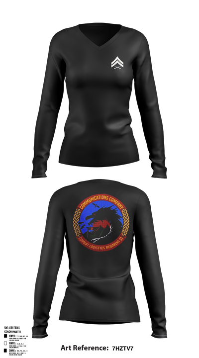 3D MLG CLR-37 49550102 Women's Long Sleeve V-neck Shirt - 1