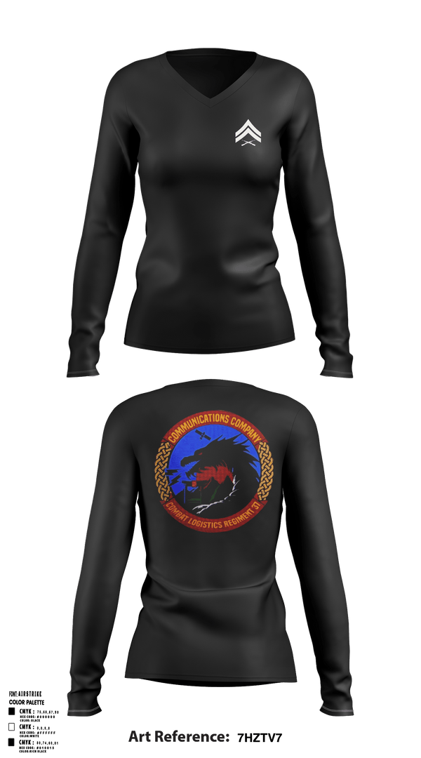 Women's Long Sleeve Vneck Shirt, 3D MLG CLR-37, Marines, Teamtime, Team time, sublimation, custom sports apparel, team uniforms, spirit wear, spiritwear, sports uniforms, custom shirts, team store, custom team store, fundraiser sports, apparel fundraiser