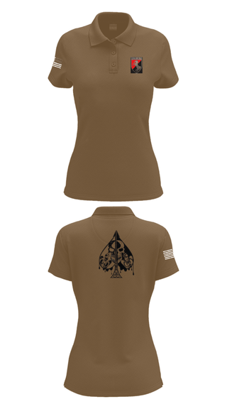 Womens Short Sleeve Performance Polo, Dealer Company, 1/11 ACR, Army, Teamtime, Team time, sublimation, custom sports apparel, team uniforms, spirit wear, spiritwear, sports uniforms, custom shirts, team store, custom team store, fundraiser sports, apparel fundraiser