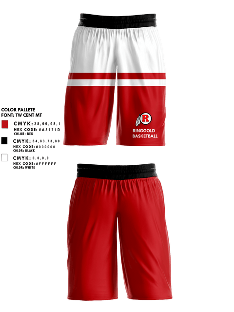 Mens Basketball Shorts, Ringgold High School Basketball, Men's Basketball, Teamtime, Team time, sublimation, custom sports apparel, team uniforms, spirit wear, spiritwear, sports uniforms, custom shirts, team store, custom team store, fundraiser sports, apparel fundraiser