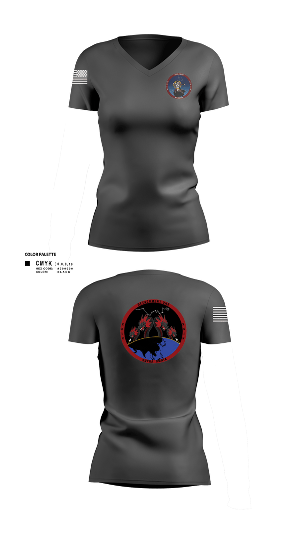 Womens Short Sleeve Vneck Shirt, Detachment 1, 24th MDSB, , Teamtime, Team time, sublimation, custom sports apparel, team uniforms, spirit wear, spiritwear, sports uniforms, custom shirts, team store, custom team store, fundraiser sports, apparel fundraiser