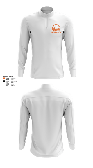 Quarter Zip Jacket, Monroe High School Basketball, Women's Basketball, Teamtime, Team time, sublimation, custom sports apparel, team uniforms, spirit wear, spiritwear, sports uniforms, custom shirts, team store, custom team store, fundraiser sports, apparel fundraiser