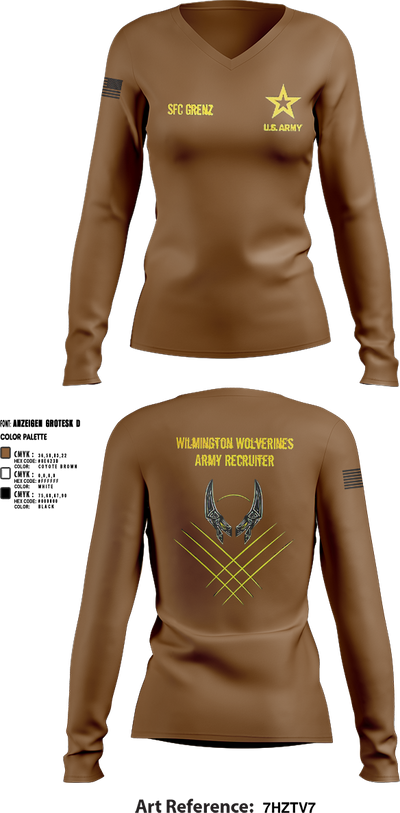 Wilmington Army Recruiting Station 61290621 Women's Long Sleeve V-neck Shirt - 1