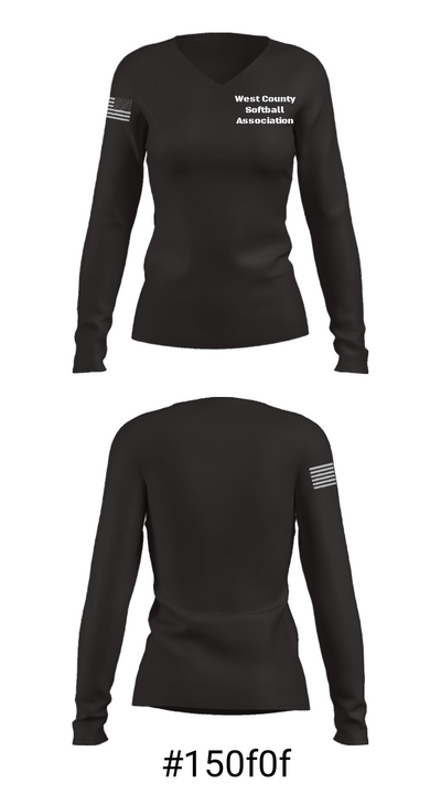 West County Softball Association 69073827 Women's Long Sleeve V-neck Shirt - 29