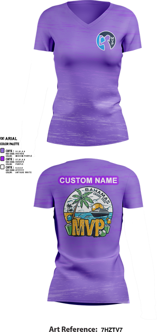 Womens Short Sleeve Vneck Shirt, MVP Cruise 2025, Spirit Store, Teamtime, Team time, sublimation, custom sports apparel, team uniforms, spirit wear, spiritwear, sports uniforms, custom shirts, team store, custom team store, fundraiser sports, apparel fundraiser