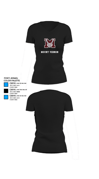 Women's Short Sleeve Vneck Shirt, Mount vernon, Track & Field, Teamtime, Team time, sublimation, custom sports apparel, team uniforms, spirit wear, spiritwear, sports uniforms, custom shirts, team store, custom team store, fundraiser sports, apparel fundraiser
