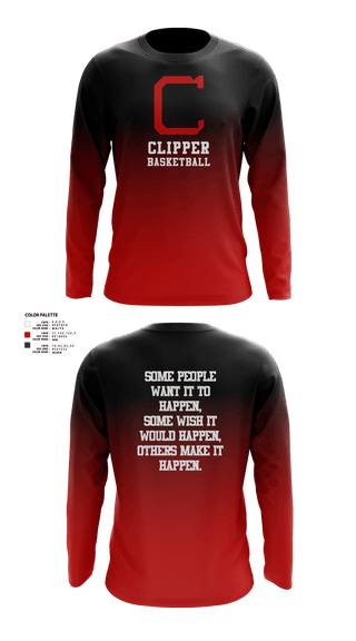 Long Sleeve Performance Shirt, Columbiana High School Basketball, Men's Basketball, Teamtime, Team time, sublimation, custom sports apparel, team uniforms, spirit wear, spiritwear, sports uniforms, custom shirts, team store, custom team store, fundraiser sports, apparel fundraiser