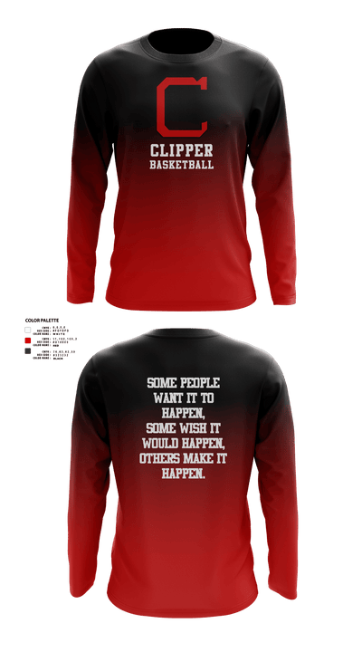 Columbiana High School Basketball 83089115 Long Sleeve Performance Shirt - 43