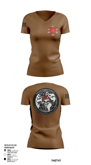 Womens Short Sleeve Vneck Shirt, FSC 1-1SFG, Army, Teamtime, Team time, sublimation, custom sports apparel, team uniforms, spirit wear, spiritwear, sports uniforms, custom shirts, team store, custom team store, fundraiser sports, apparel fundraiser