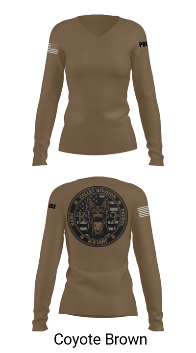 VALLEY K9 75951631 Women's Long Sleeve V-neck Shirt - 16