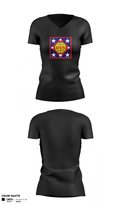 DYS  Women's Short Sleeve V-neck Shirt - 4