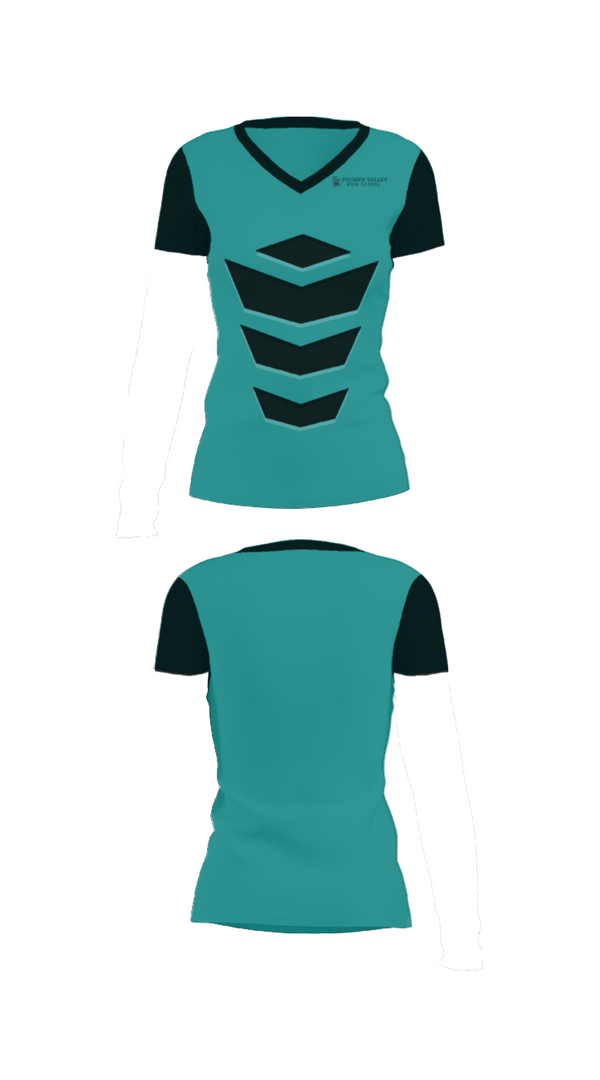 Women's Short Sleeve Vneck Shirt, Pioneer Valley High School Track and Field, Track & Field, Teamtime, Team time, sublimation, custom sports apparel, team uniforms, spirit wear, spiritwear, sports uniforms, custom shirts, team store, custom team store, fundraiser sports, apparel fundraiser