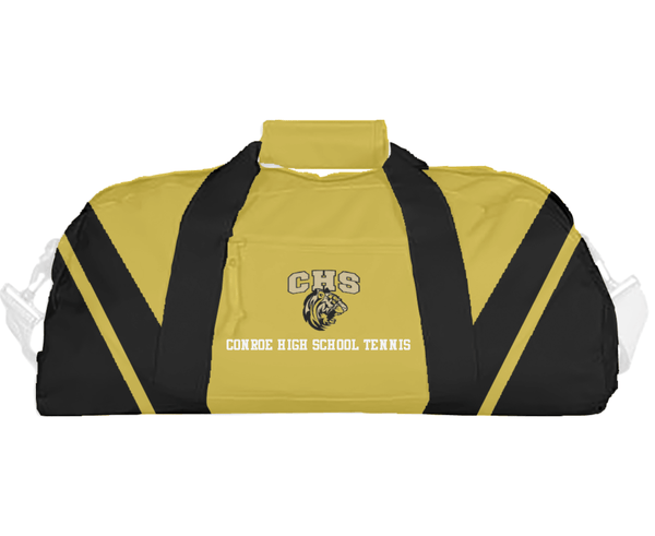 Duffle Bag, Conroe High School Tennis, Tennis, Teamtime, Team time, sublimation, custom sports apparel, team uniforms, spirit wear, spiritwear, sports uniforms, custom shirts, team store, custom team store, fundraiser sports, apparel fundraiser