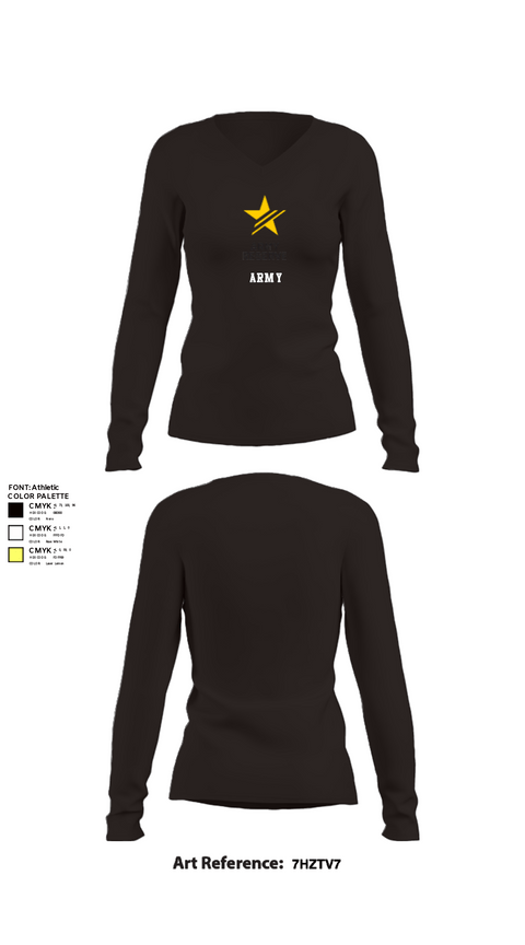 Women's Long Sleeve Vneck Shirt, USAR RSO, Army, Teamtime, Team time, sublimation, custom sports apparel, team uniforms, spirit wear, spiritwear, sports uniforms, custom shirts, team store, custom team store, fundraiser sports, apparel fundraiser