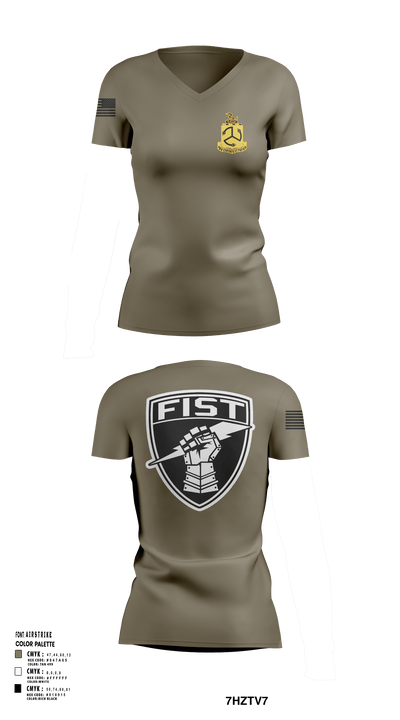 1-200 Infantry 56519387 Women's Short Sleeve V-neck Shirt - 124