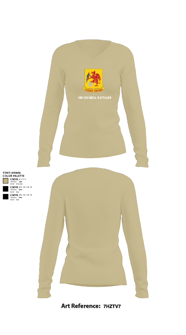 Women's Long Sleeve Vneck Shirt, 2nd Chemical Battalion, Army, Teamtime, Team time, sublimation, custom sports apparel, team uniforms, spirit wear, spiritwear, sports uniforms, custom shirts, team store, custom team store, fundraiser sports, apparel fundraiser