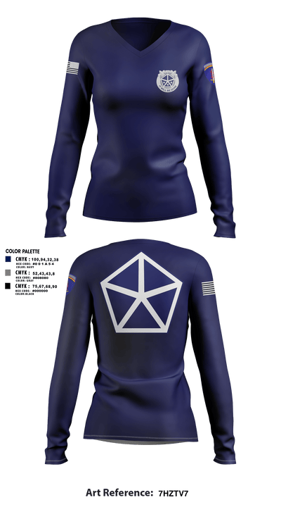 2nd PLT, B TRP, 3-71 CAV 73189782 Women's Long Sleeve V-neck Shirt -1 1