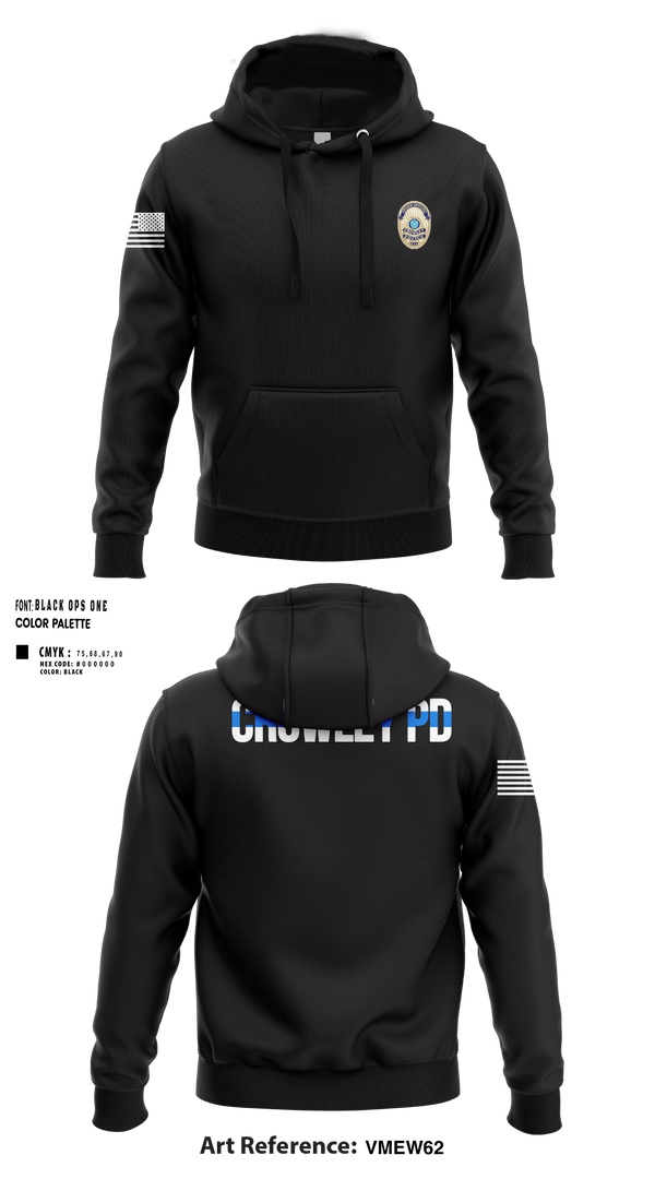 Hoodie, Crowley Police Department, , Teamtime, Team time, sublimation, custom sports apparel, team uniforms, spirit wear, spiritwear, sports uniforms, custom shirts, team store, custom team store, fundraiser sports, apparel fundraiser
