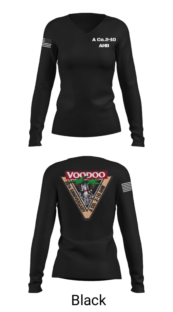 Women's Long Sleeve Vneck Shirt, A Co.2-10 AHB, , Teamtime, Team time, sublimation, custom sports apparel, team uniforms, spirit wear, spiritwear, sports uniforms, custom shirts, team store, custom team store, fundraiser sports, apparel fundraiser