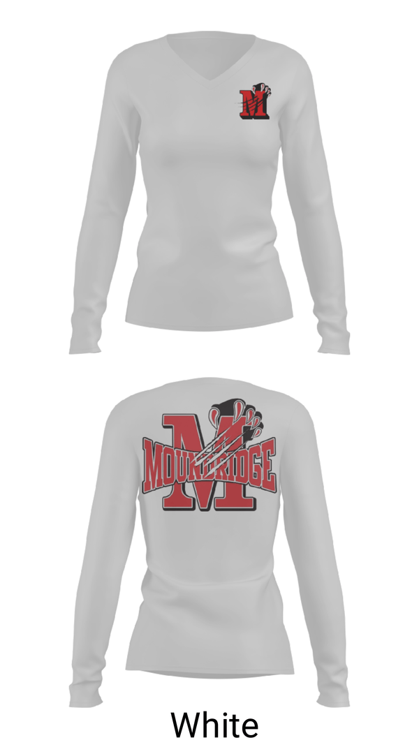 Womens Long Sleeve Vneck Shirt, Moundridge High School Basketball, Women's Basketball, Teamtime, Team time, sublimation, custom sports apparel, team uniforms, spirit wear, spiritwear, sports uniforms, custom shirts, team store, custom team store, fundraiser sports, apparel fundraiser