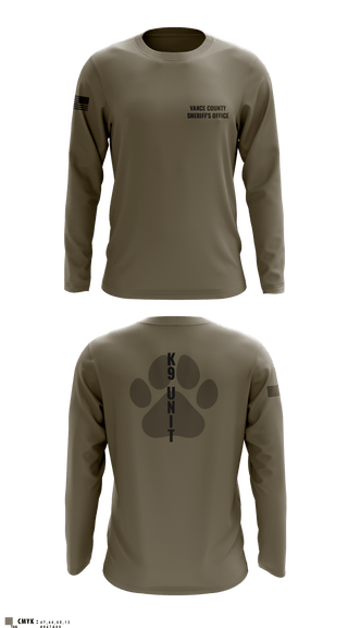 Long Sleeve Performance Shirt, Vance County Sheriff's Office  K9 Unit, Police, Teamtime, Team time, sublimation, custom sports apparel, team uniforms, spirit wear, spiritwear, sports uniforms, custom shirts, team store, custom team store, fundraiser sports, apparel fundraiser