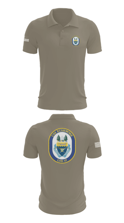 USS RUSHMORE 78932182 Short Sleeve Performance Polo - 64