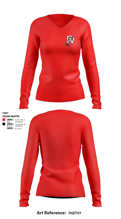 Big Reds 39965252 Women's Long Sleeve V-neck Shirt - 3 (1)