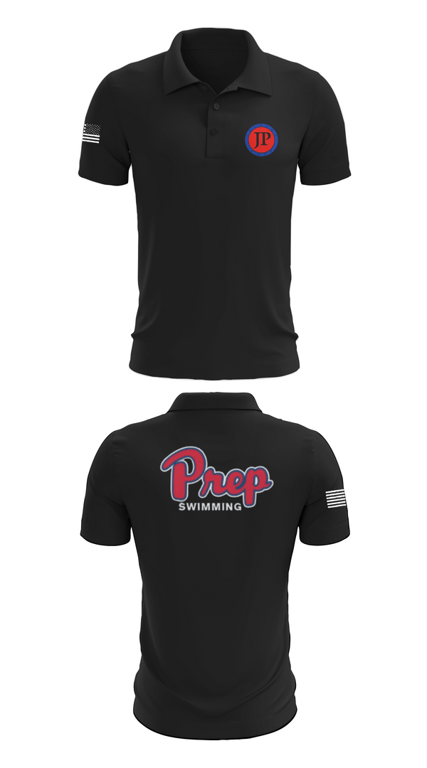 Short Sleeve Performance Polo, Jackson Preparatory School Swimming, Swimming, Teamtime, Team time, sublimation, custom sports apparel, team uniforms, spirit wear, spiritwear, sports uniforms, custom shirts, team store, custom team store, fundraiser sports, apparel fundraiser