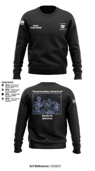 Crew Neck Sweatshirt, Charger Co. / 2-112th Infantry Battalion, National Guard, Teamtime, Team time, sublimation, custom sports apparel, team uniforms, spirit wear, spiritwear, sports uniforms, custom shirts, team store, custom team store, fundraiser sports, apparel fundraiser