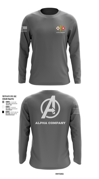 Long Sleeve Performance Shirt, Alpha Company, Army, Teamtime, Team time, sublimation, custom sports apparel, team uniforms, spirit wear, spiritwear, sports uniforms, custom shirts, team store, custom team store, fundraiser sports, apparel fundraiser