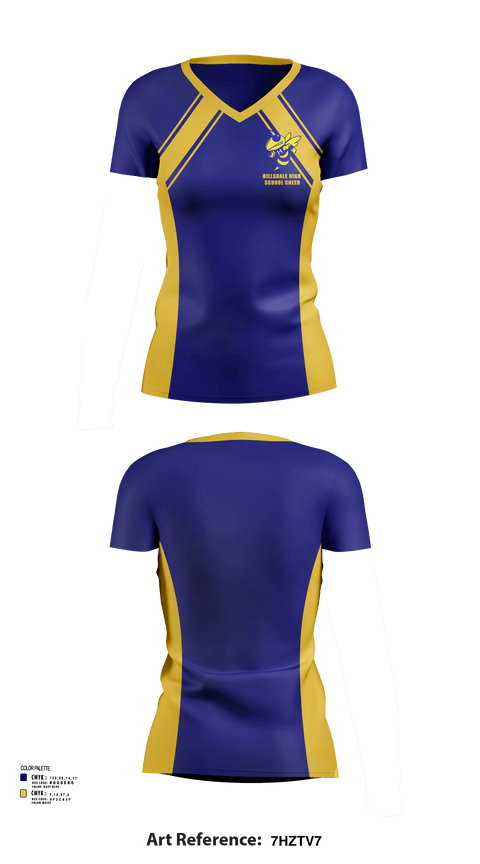 Womens Short Sleeve Vneck Shirt, Hillsdale High School Cheer, Cheer, Teamtime, Team time, sublimation, custom sports apparel, team uniforms, spirit wear, spiritwear, sports uniforms, custom shirts, team store, custom team store, fundraiser sports, apparel fundraiser