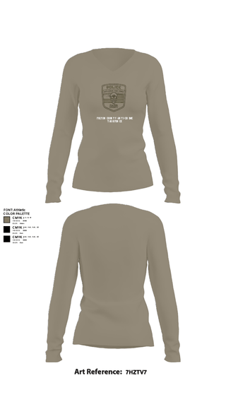Womens Long Sleeve Vneck Shirt, Fulton County Anti-Crime Task Force, , Teamtime, Team time, sublimation, custom sports apparel, team uniforms, spirit wear, spiritwear, sports uniforms, custom shirts, team store, custom team store, fundraiser sports, apparel fundraiser
