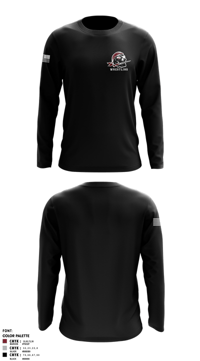 Braden River High School Wrestling 19591085 Long Sleeve Rash Guard Shirt - 6