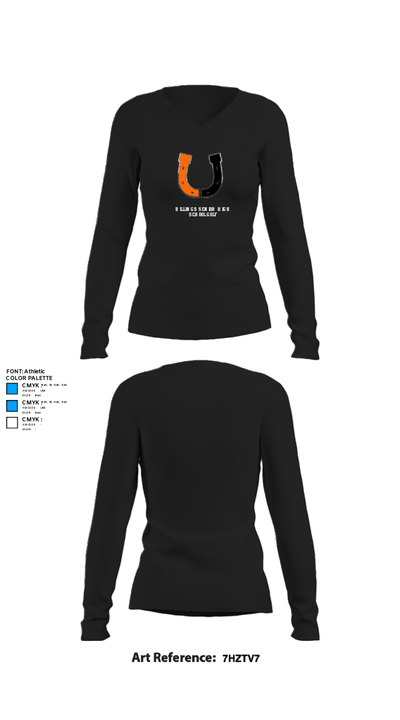 Billings Senior High School Golf 93311760 Women's Long Sleeve V-neck Shirt - 34
