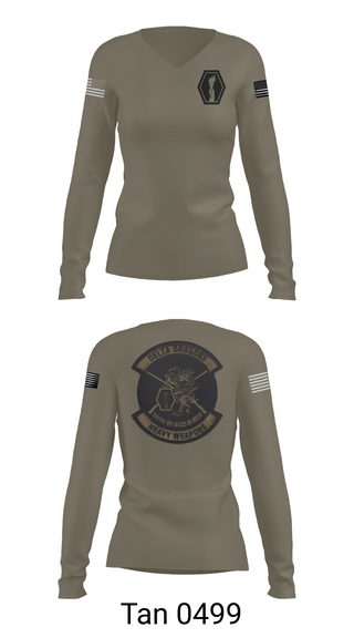 Womens Long Sleeve Vneck Shirt, 100th Battalion 442nd Infantry Delta dragons, Army, Teamtime, Team time, sublimation, custom sports apparel, team uniforms, spirit wear, spiritwear, sports uniforms, custom shirts, team store, custom team store, fundraiser sports, apparel fundraiser