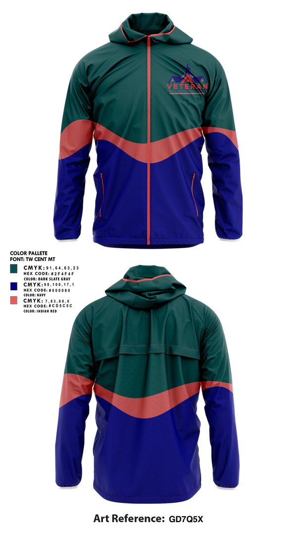Windbreaker, Veteran Contracting Servíces, , Teamtime, Team time, sublimation, custom sports apparel, team uniforms, spirit wear, spiritwear, sports uniforms, custom shirts, team store, custom team store, fundraiser sports, apparel fundraiser