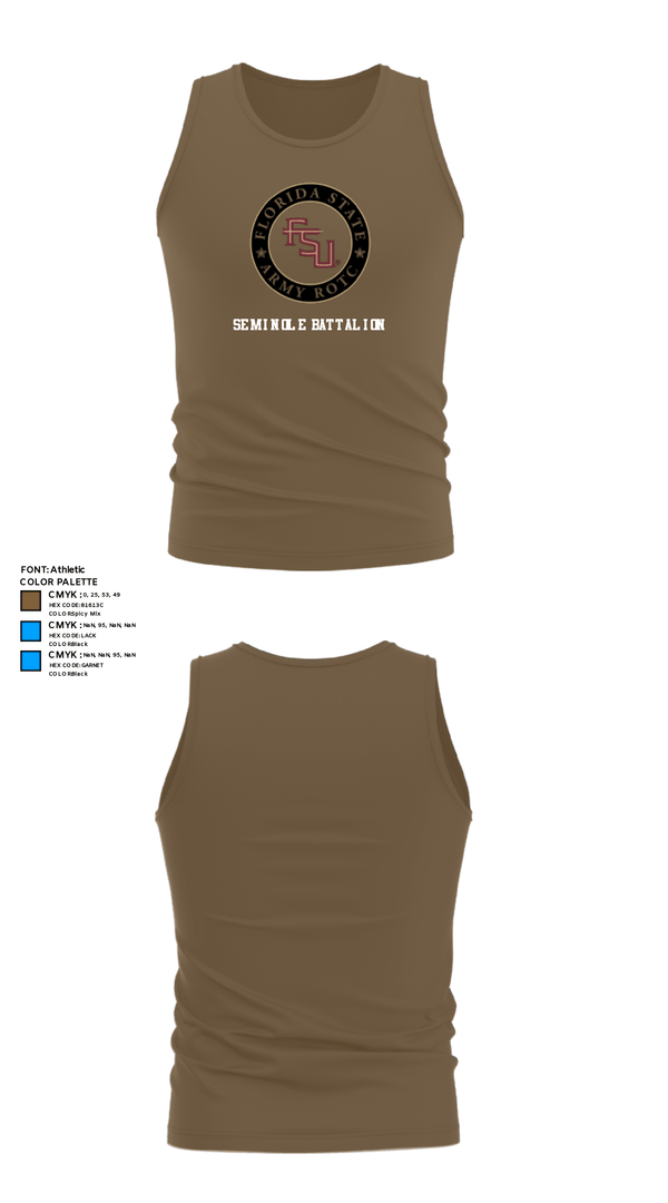 Tank Top, Seminole Battalion, Army, Teamtime, Team time, sublimation, custom sports apparel, team uniforms, spirit wear, spiritwear, sports uniforms, custom shirts, team store, custom team store, fundraiser sports, apparel fundraiser