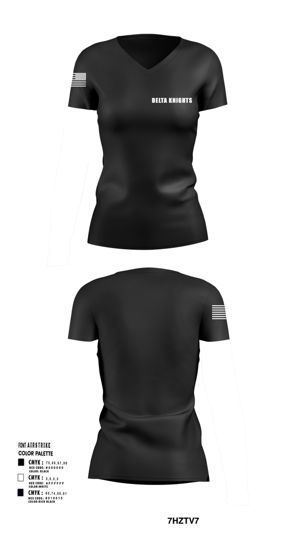 Womens Short Sleeve Vneck Shirt, Delta Knights, , Teamtime, Team time, sublimation, custom sports apparel, team uniforms, spirit wear, spiritwear, sports uniforms, custom shirts, team store, custom team store, fundraiser sports, apparel fundraiser