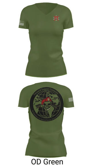 Womens Short Sleeve Vneck Shirt, FSC 1-1SFG, Army, Teamtime, Team time, sublimation, custom sports apparel, team uniforms, spirit wear, spiritwear, sports uniforms, custom shirts, team store, custom team store, fundraiser sports, apparel fundraiser