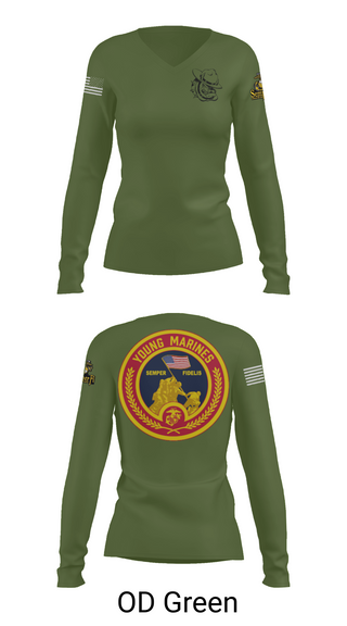 Womens Long Sleeve Vneck Shirt, Rogue Valley, Marines, Teamtime, Team time, sublimation, custom sports apparel, team uniforms, spirit wear, spiritwear, sports uniforms, custom shirts, team store, custom team store, fundraiser sports, apparel fundraiser