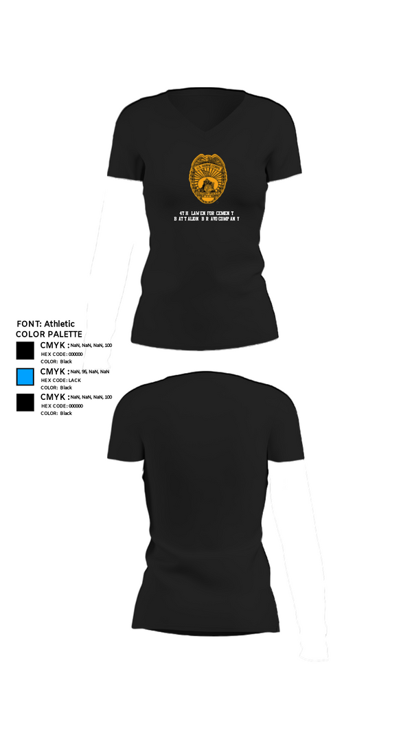 Women's Short Sleeve Vneck Shirt, 4th Law Enforcement Battalion Bravo Company, Marines, Teamtime, Team time, sublimation, custom sports apparel, team uniforms, spirit wear, spiritwear, sports uniforms, custom shirts, team store, custom team store, fundraiser sports, apparel fundraiser