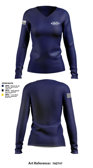 Womens Long Sleeve Vneck Shirt, Guam High NJROTC Drill Team, , Teamtime, Team time, sublimation, custom sports apparel, team uniforms, spirit wear, spiritwear, sports uniforms, custom shirts, team store, custom team store, fundraiser sports, apparel fundraiser