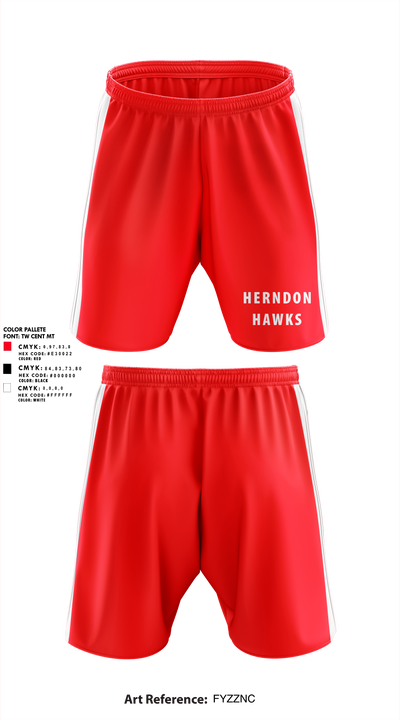 Herndon Hawks 57637079 Athletic Shorts With Pockets - 1