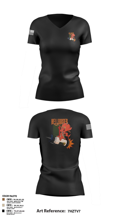 Hellraiser 5930762 Women's Short Sleeve V-neck Shirt - 3