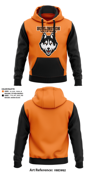 Burlington High School Volleyball 18764299 Hoodie - 2