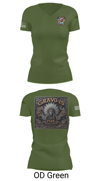 Gravois Fire Special Operations 80045989 Women's Short Sleeve V-neck Shirt - 48