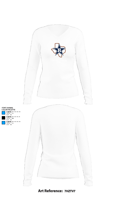 Riverside High School Cheer 22788158 Women's Long Sleeve V-neck Shirt - 15